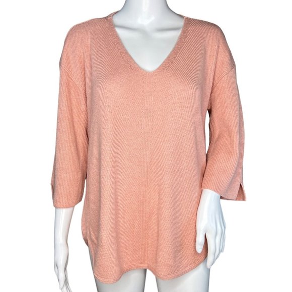 Chicos Sweater Womens‎ Large 2 Orange Knit Casual Workwear Versatile Minimalist - Picture 1 of 8